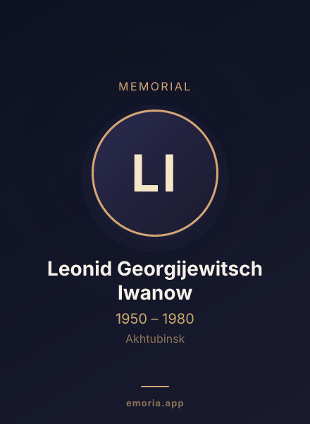Memorial portrait of Leonid Georgijewitsch Iwanow