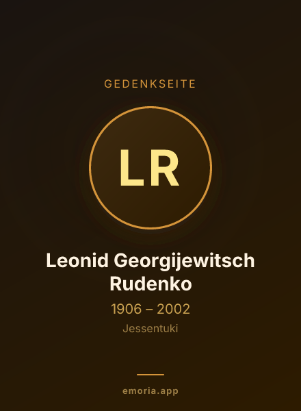 Gedenkportrait von Leonid Georgijewitsch Rudenko