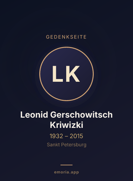 Gedenkportrait von Leonid Gerschowitsch Kriwizki