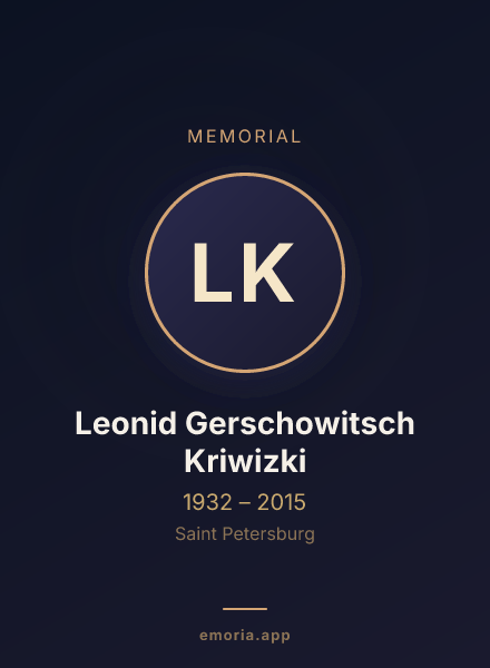 Memorial portrait of Leonid Gerschowitsch Kriwizki