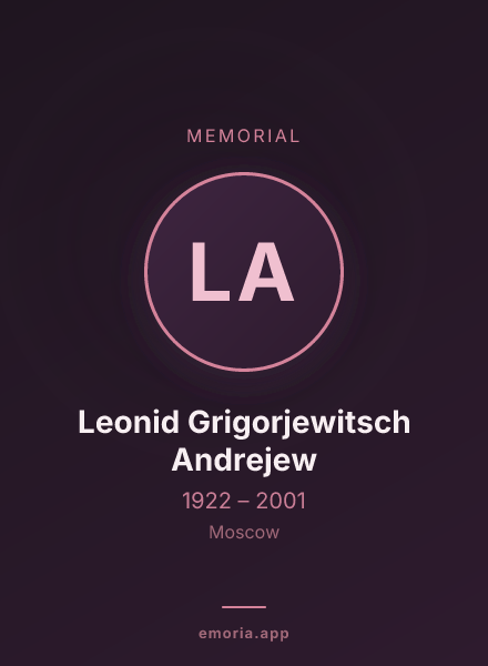 Memorial portrait of Leonid Grigorjewitsch Andrejew