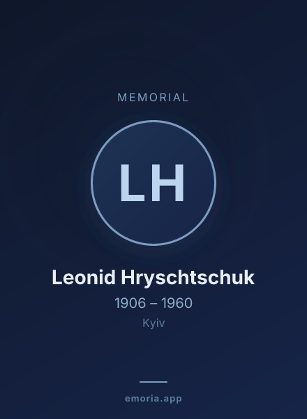 Memorial portrait of Leonid Hryschtschuk