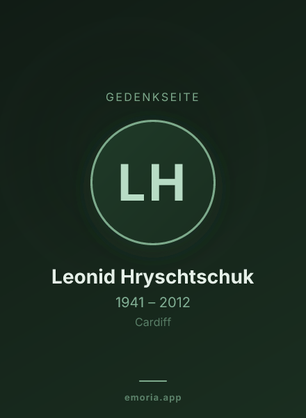 Gedenkportrait von Leonid Hryschtschuk