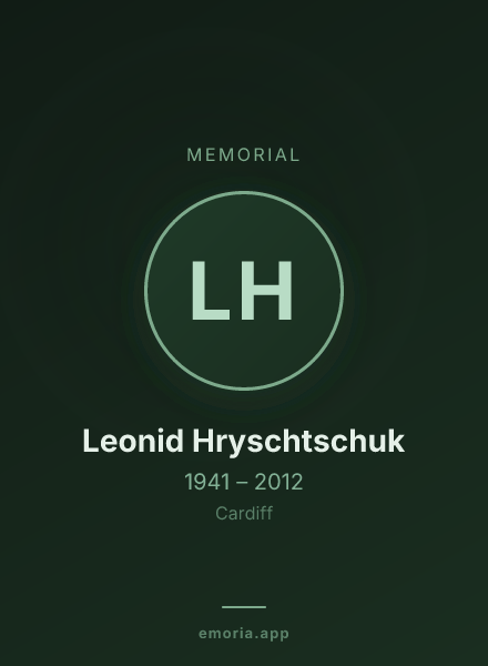 Memorial portrait of Leonid Hryschtschuk