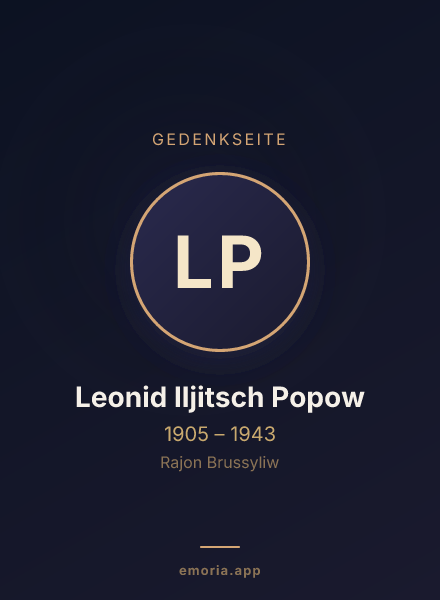 Gedenkportrait von Leonid Iljitsch Popow