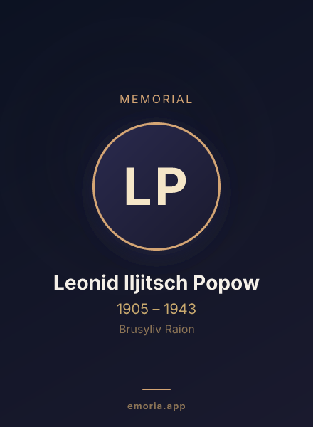 Memorial portrait of Leonid Iljitsch Popow
