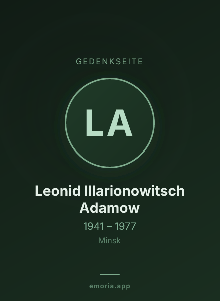 Gedenkportrait von Leonid Illarionowitsch Adamow