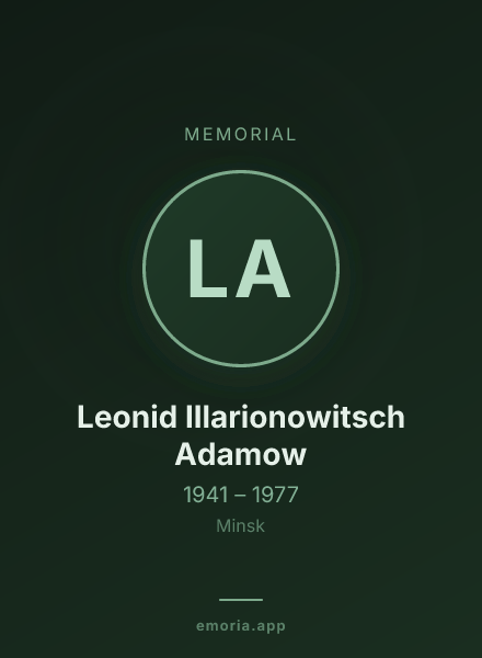 Memorial portrait of Leonid Illarionowitsch Adamow