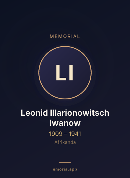 Memorial portrait of Leonid Illarionowitsch Iwanow