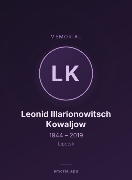 Memorial portrait of Leonid Illarionowitsch Kowaljow
