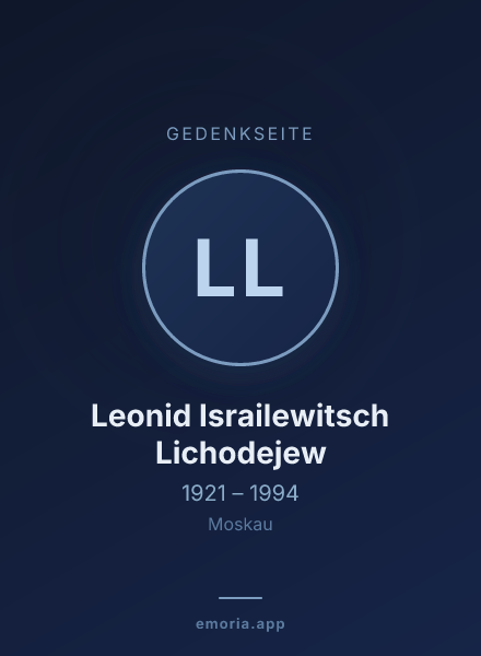 Gedenkportrait von Leonid Israilewitsch Lichodejew