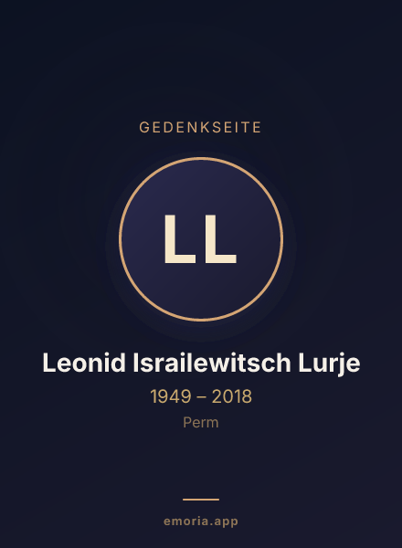 Gedenkportrait von Leonid Israilewitsch Lurje
