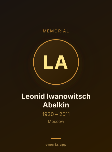 Memorial portrait of Leonid Iwanowitsch Abalkin