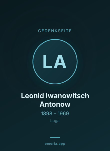 Gedenkportrait von Leonid Iwanowitsch Antonow