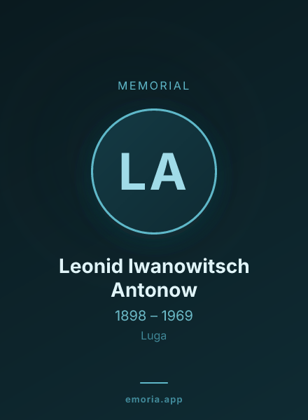 Memorial portrait of Leonid Iwanowitsch Antonow