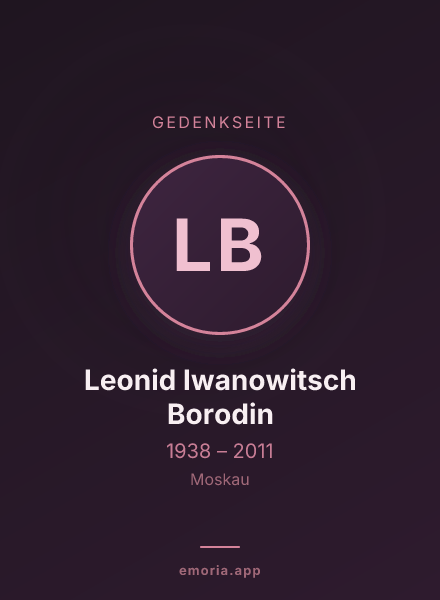 Gedenkportrait von Leonid Iwanowitsch Borodin