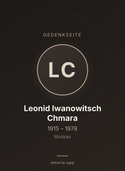 Gedenkportrait von Leonid Iwanowitsch Chmara