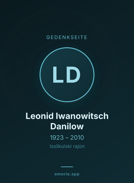 Gedenkportrait von Leonid Iwanowitsch Danilow