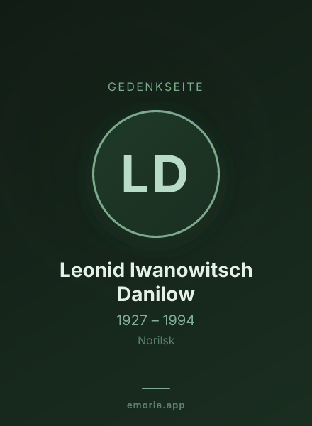 Gedenkportrait von Leonid Iwanowitsch Danilow