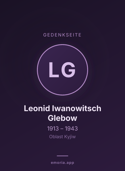 Gedenkportrait von Leonid Iwanowitsch Glebow