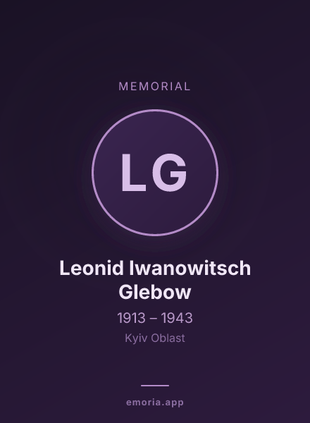 Memorial portrait of Leonid Iwanowitsch Glebow