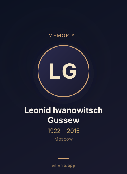Memorial portrait of Leonid Iwanowitsch Gussew