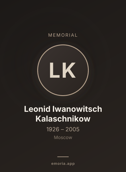 Memorial portrait of Leonid Iwanowitsch Kalaschnikow