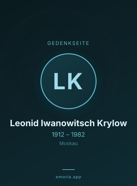 Gedenkportrait von Leonid Iwanowitsch Krylow