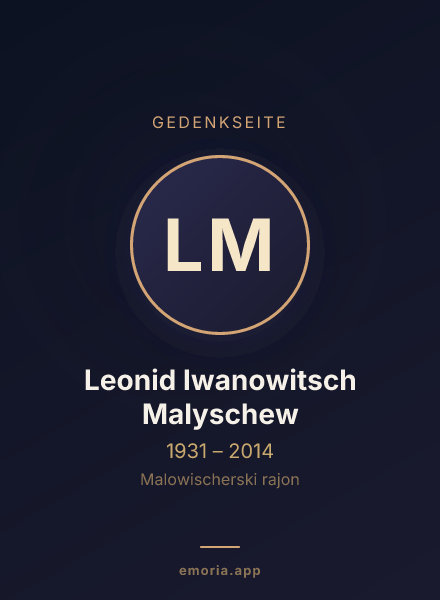 Gedenkportrait von Leonid Iwanowitsch Malyschew