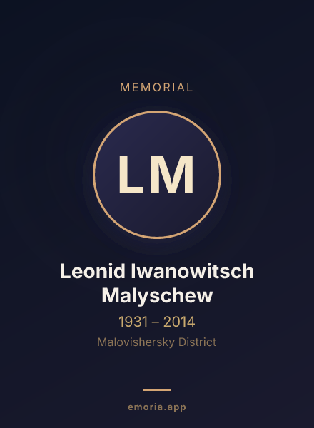 Memorial portrait of Leonid Iwanowitsch Malyschew