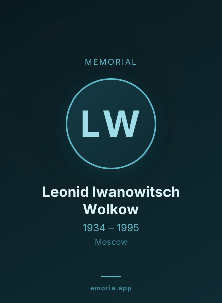 Memorial portrait of Leonid Iwanowitsch Wolkow