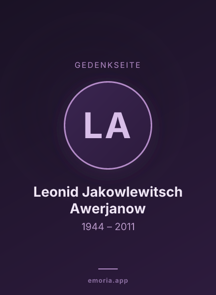 Gedenkportrait von Leonid Jakowlewitsch Awerjanow