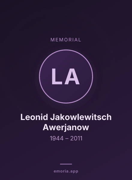 Memorial portrait of Leonid Jakowlewitsch Awerjanow