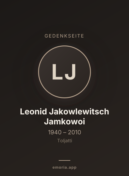 Gedenkportrait von Leonid Jakowlewitsch Jamkowoi