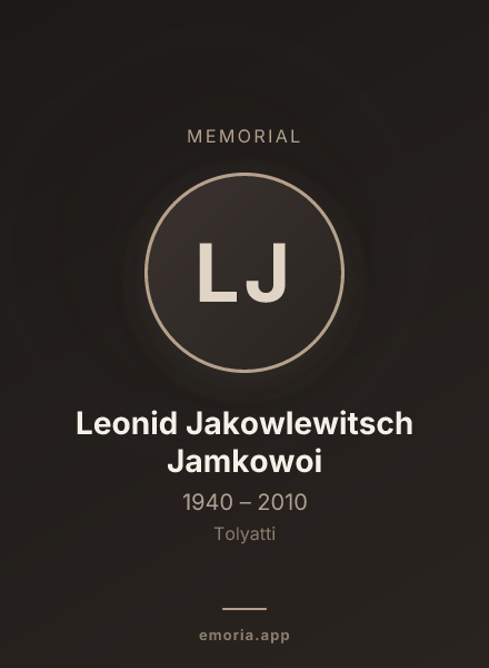 Memorial portrait of Leonid Jakowlewitsch Jamkowoi