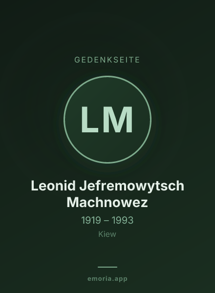 Gedenkportrait von Leonid Jefremowytsch Machnowez