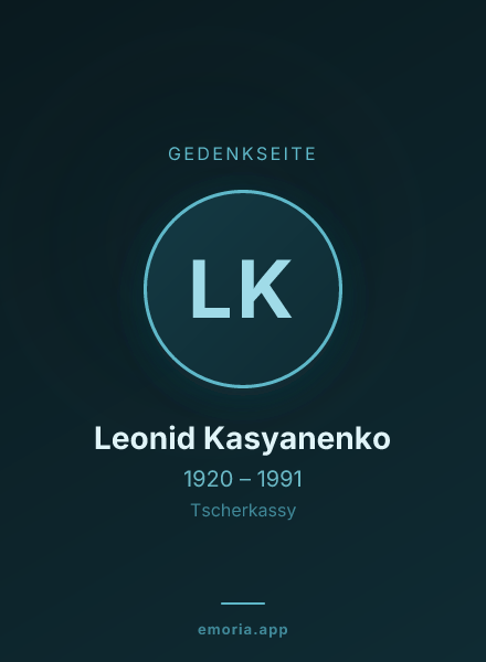 Gedenkportrait von Leonid Kasyanenko