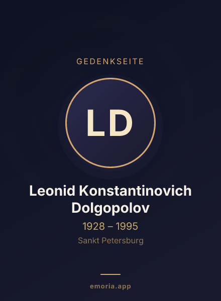 Gedenkportrait von Leonid Konstantinovich Dolgopolov
