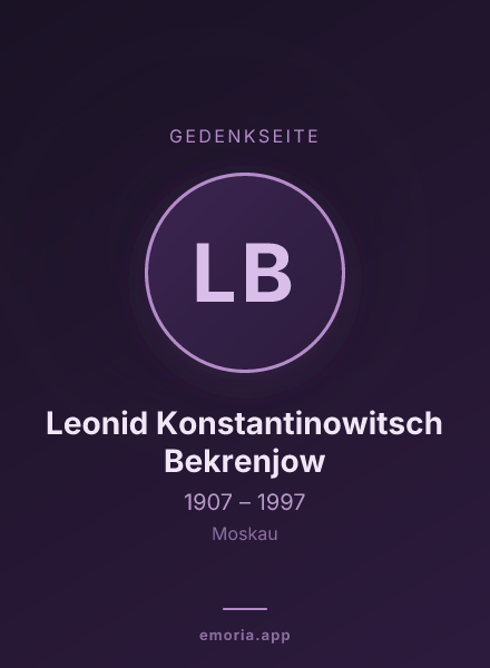 Gedenkportrait von Leonid Konstantinowitsch Bekrenjow
