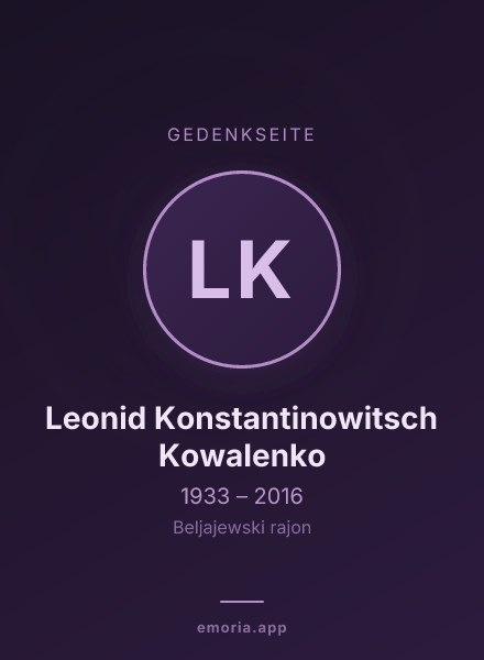 Gedenkportrait von Leonid Konstantinowitsch Kowalenko