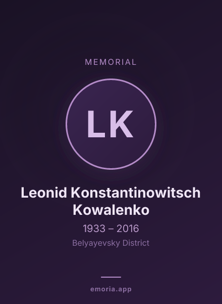 Memorial portrait of Leonid Konstantinowitsch Kowalenko