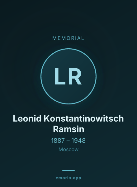 Memorial portrait of Leonid Konstantinowitsch Ramsin