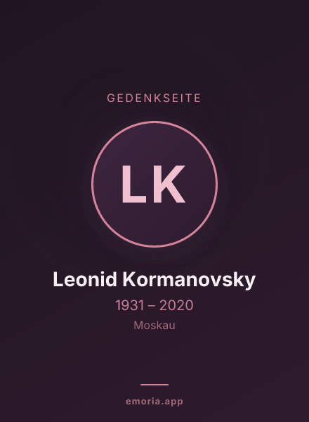 Gedenkportrait von Leonid Kormanovsky