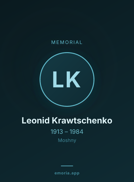 Memorial portrait of Leonid Krawtschenko
