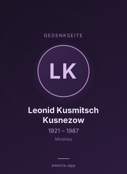 Gedenkportrait von Leonid Kusmitsch Kusnezow