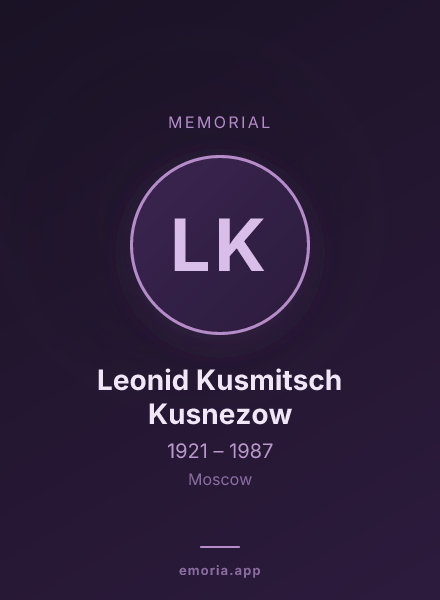 Memorial portrait of Leonid Kusmitsch Kusnezow