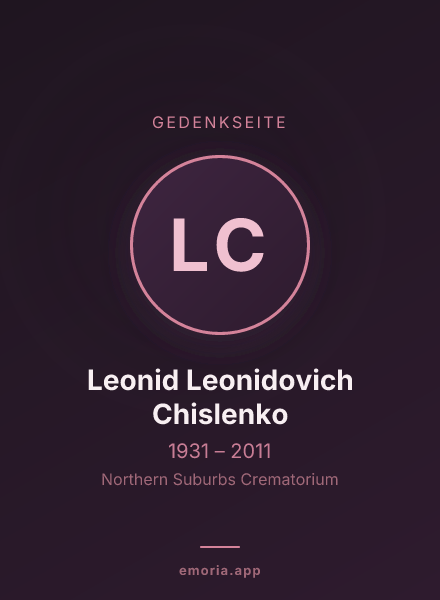 Gedenkportrait von Leonid Leonidovich Chislenko