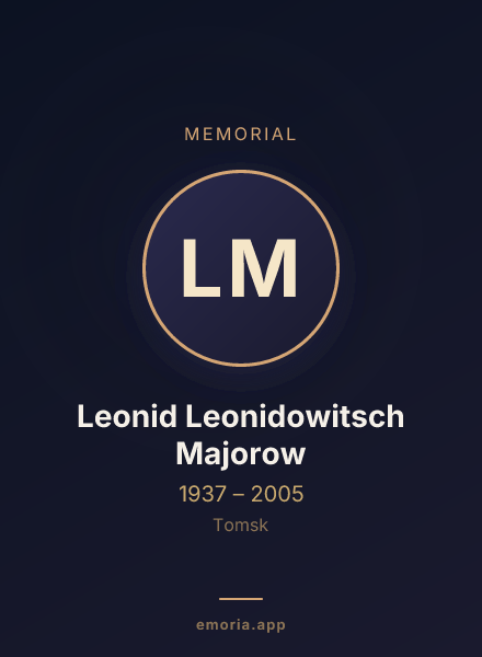 Memorial portrait of Leonid Leonidowitsch Majorow