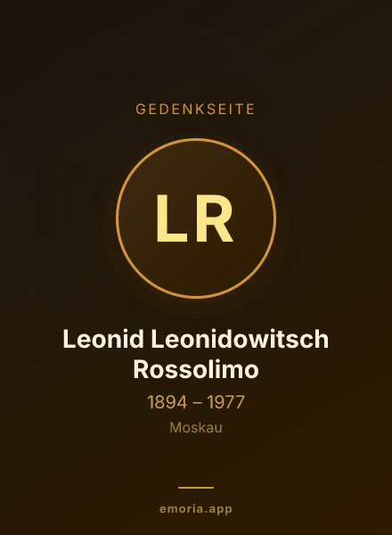 Gedenkportrait von Leonid Leonidowitsch Rossolimo