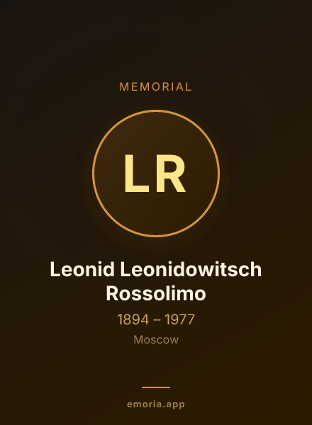 Memorial portrait of Leonid Leonidowitsch Rossolimo